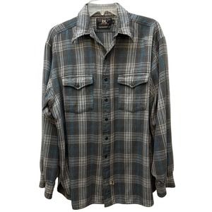 RRL Double RL Ralph Lauren Men's Cotton Plaid Button Up LS Shirt Large